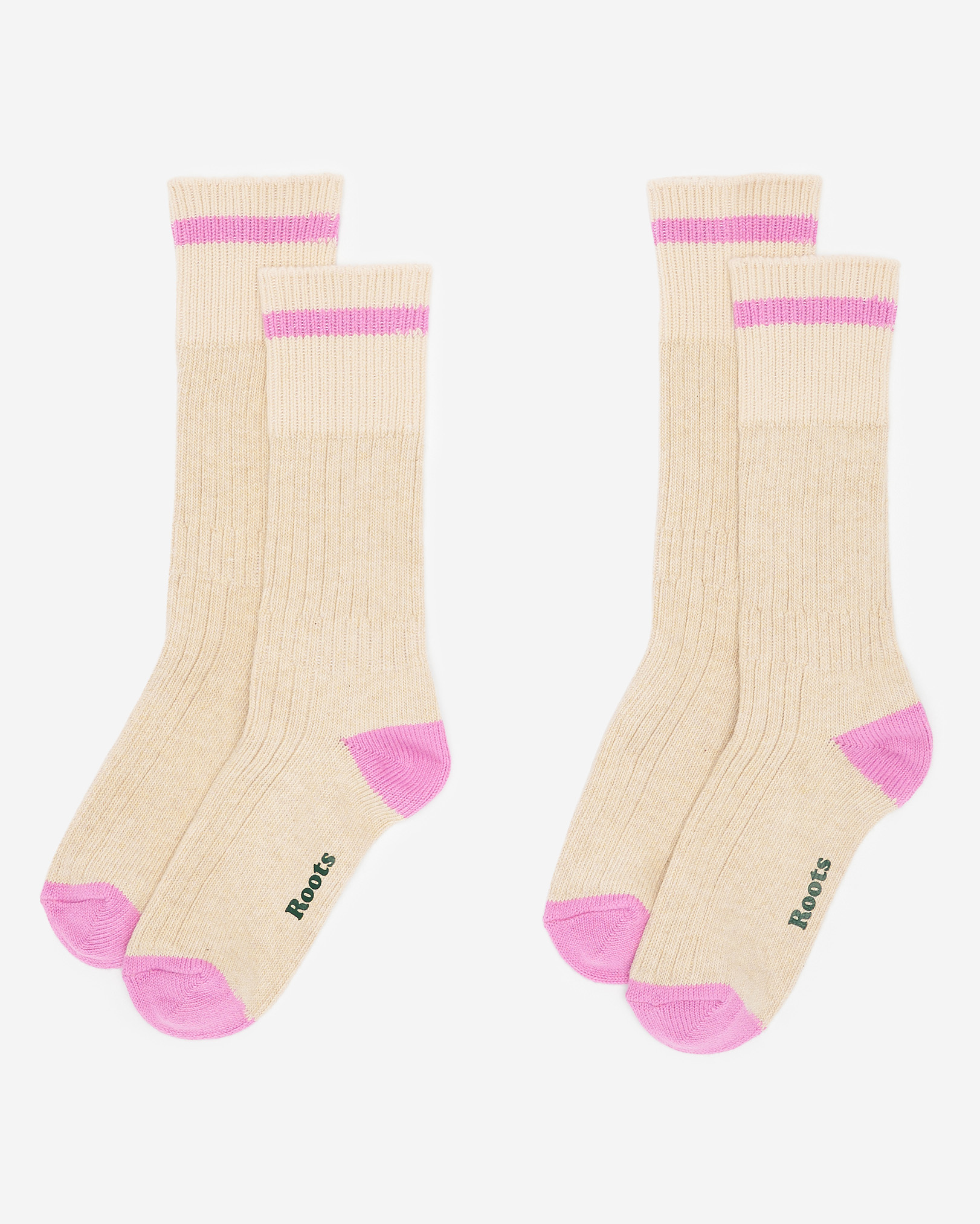 Adult Cotton Cabin Pop Sock 2 Pack - Oatmeal Mix