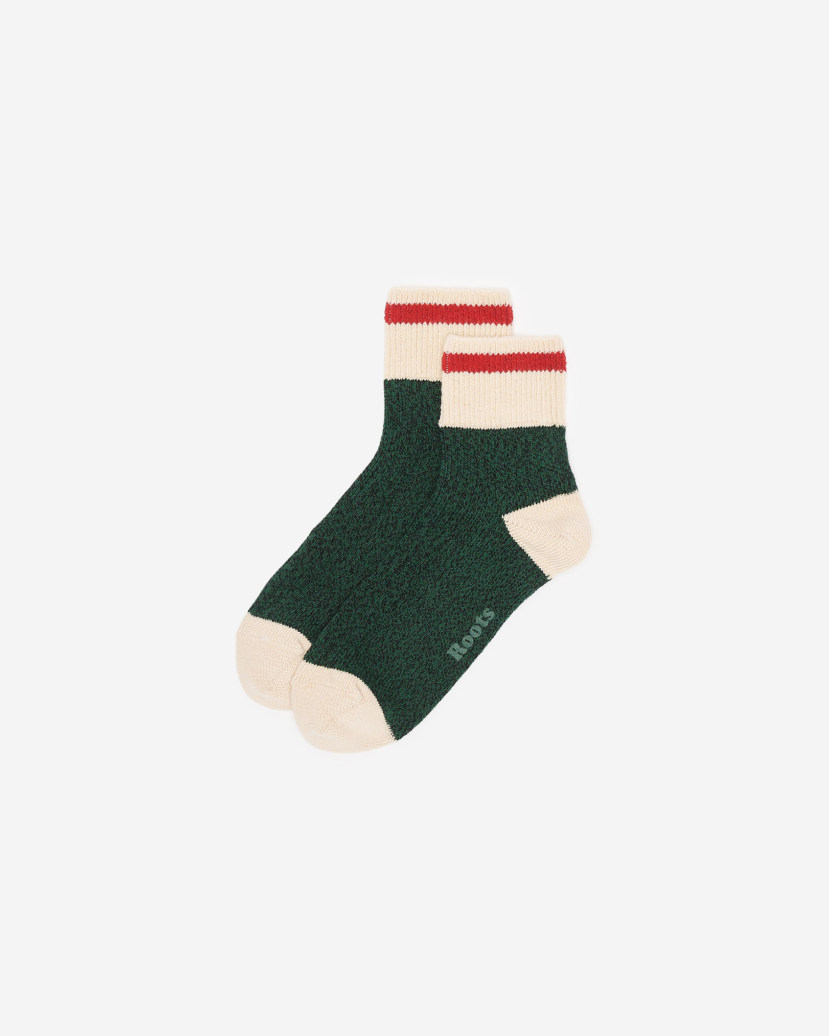Adult Cotton Cabin Ankle Sock - Varsity Green Mix