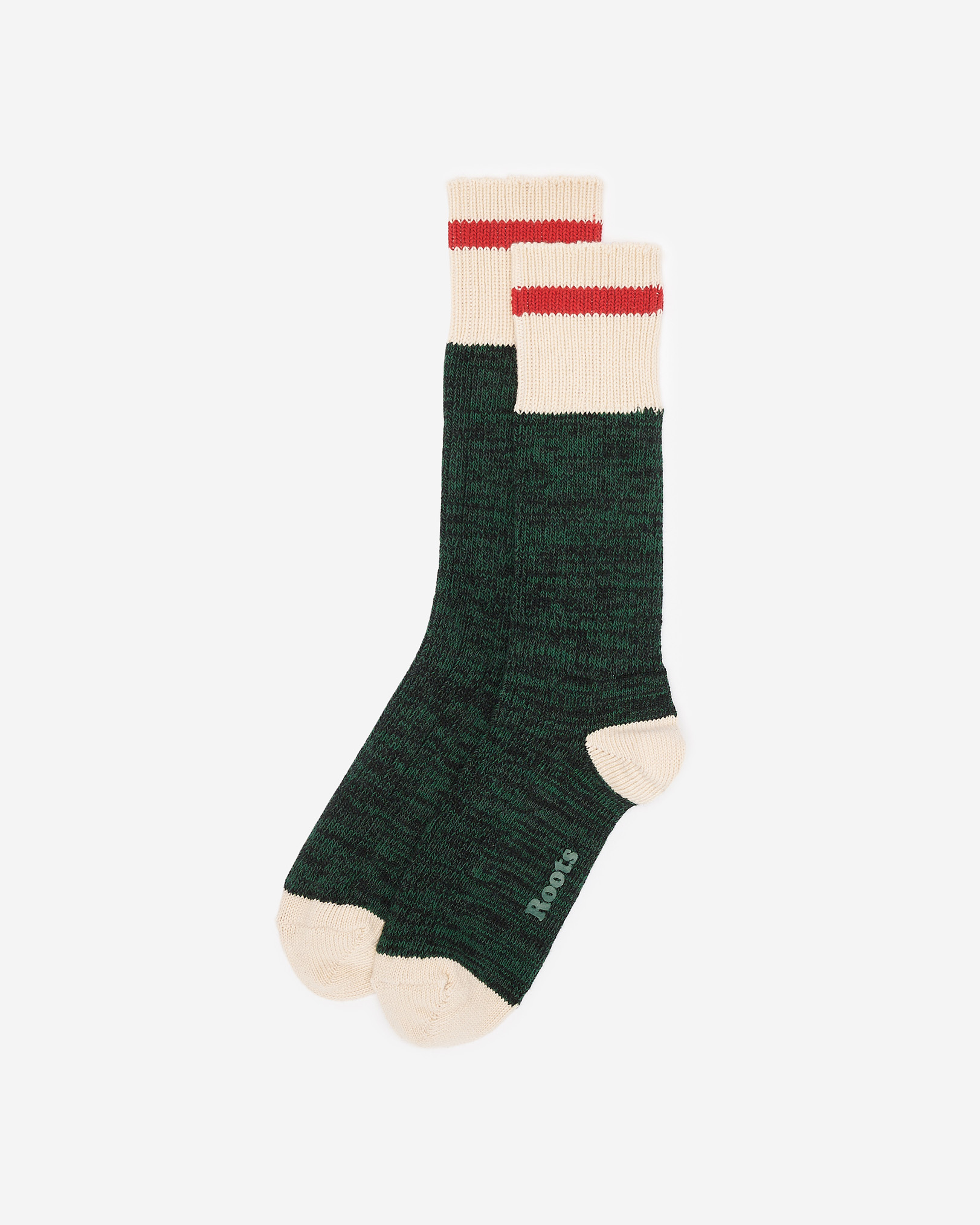 Adult Cotton Cabin Sock - Varsity Green Mix
