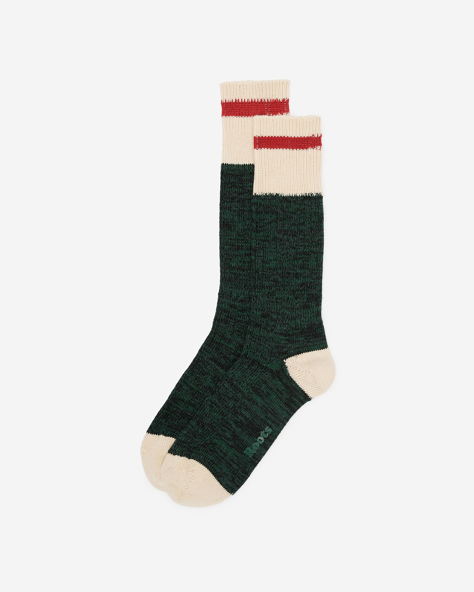 Adult Cotton Cabin Sock - Varsity Green Mix