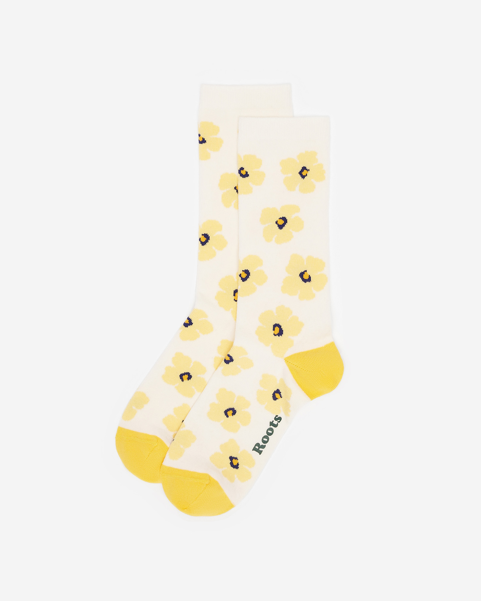 Adult Petal Plush Crew Sock - Sunshine Yellow