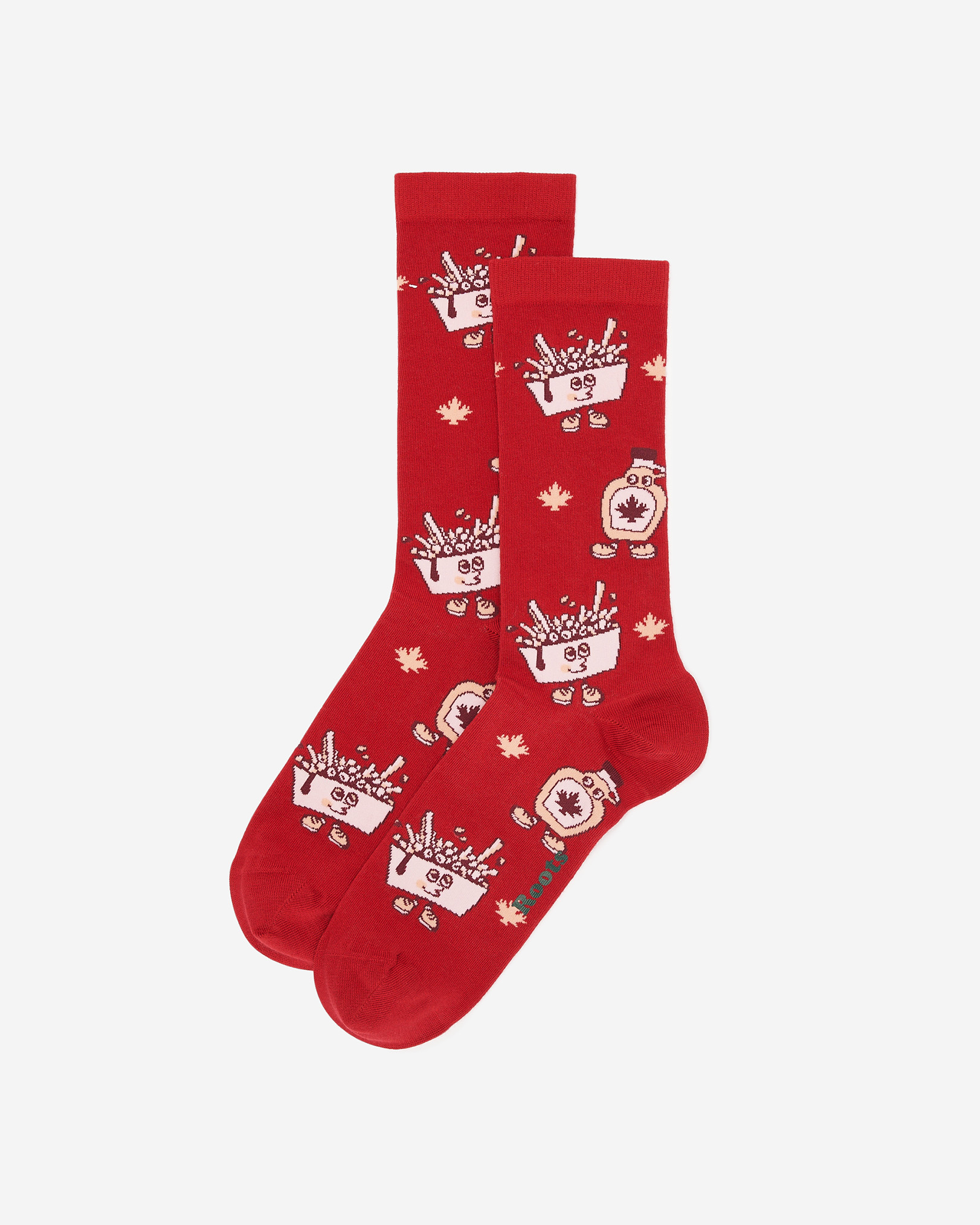 Adult Canadian Foodie Sock - Sage Red