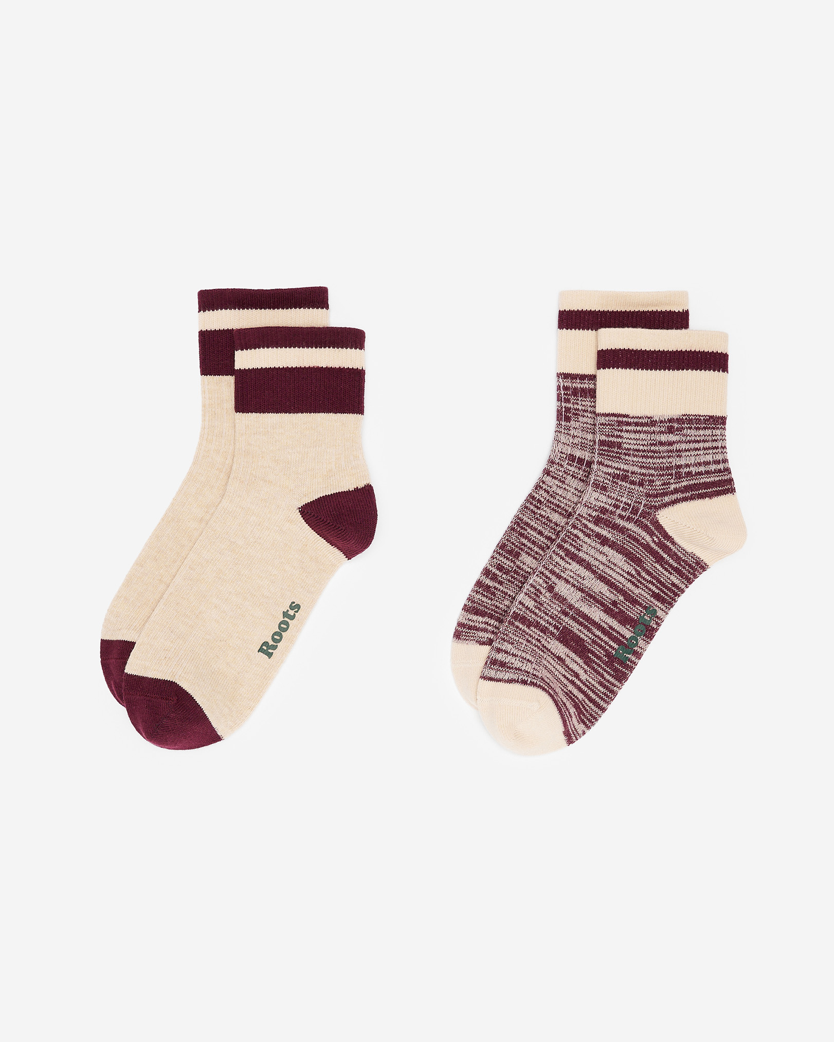 Adult Cotton Cabin Ankle Sock 2 Pack - Maroon Fig Adult Cotton Cabin Ankle Sock 2 Pack - Maroon Fig