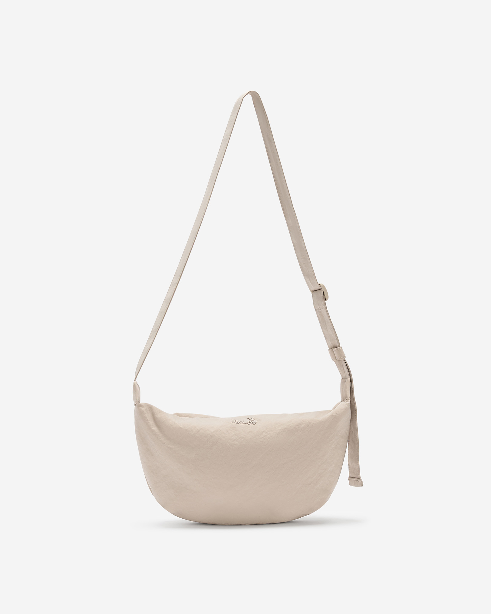 Nylon Medium Crescent Bag - Silver Lining
