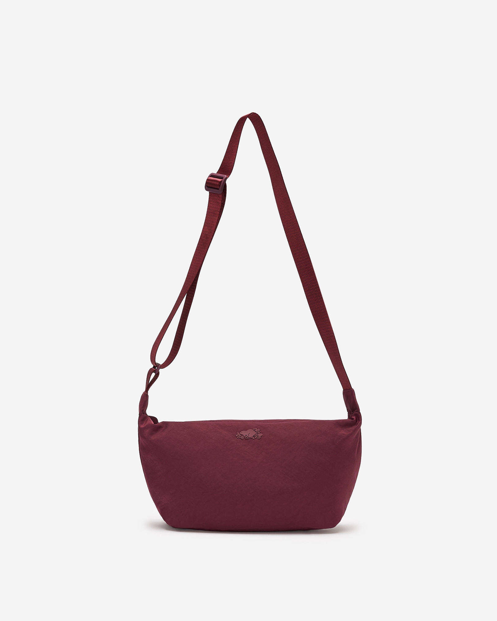 Nylon Medium Crescent Bag - Maroon Fig Nylon Medium Crescent Bag - Maroon Fig