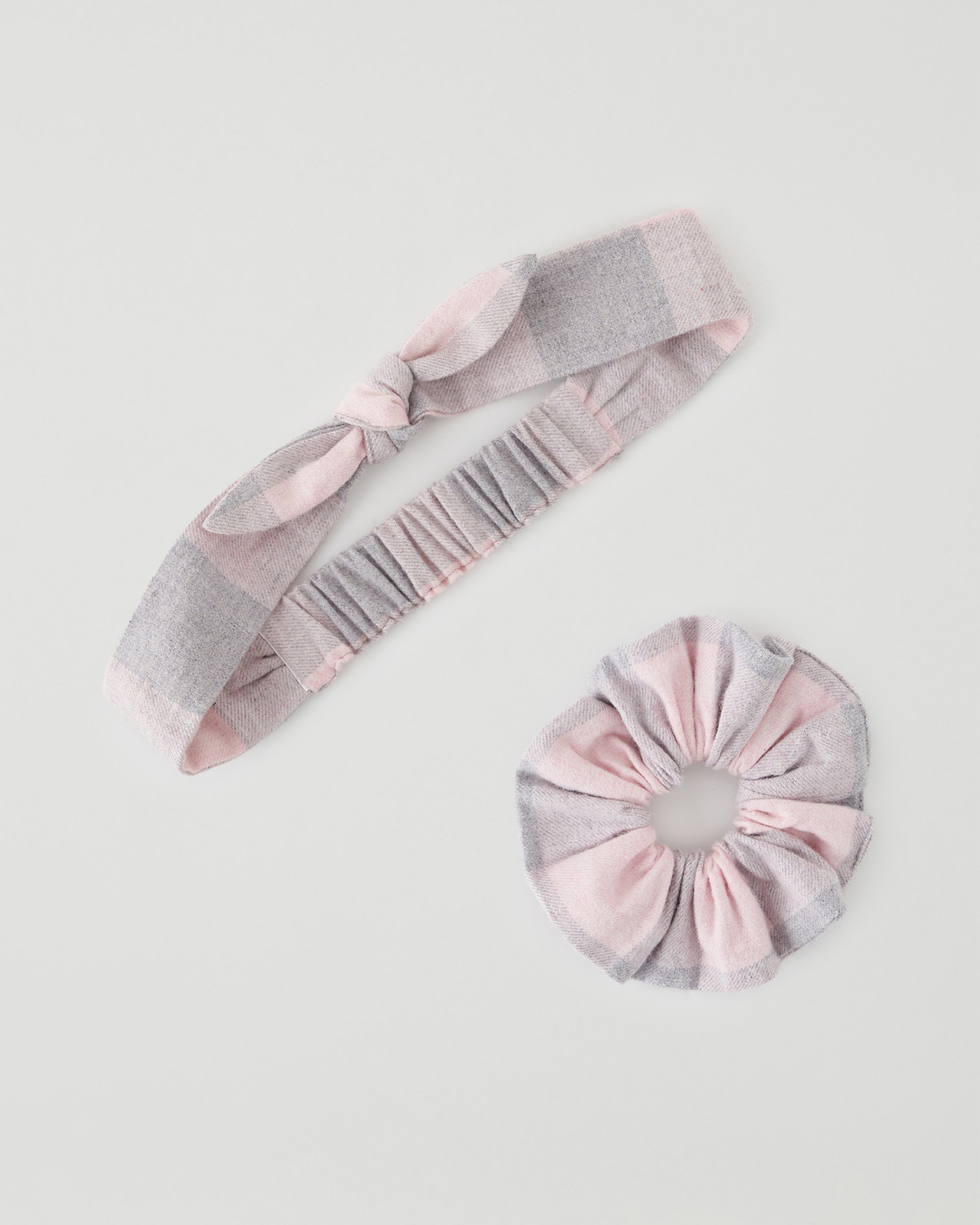 Kid Park Plaid Hair Set - Pink Mix