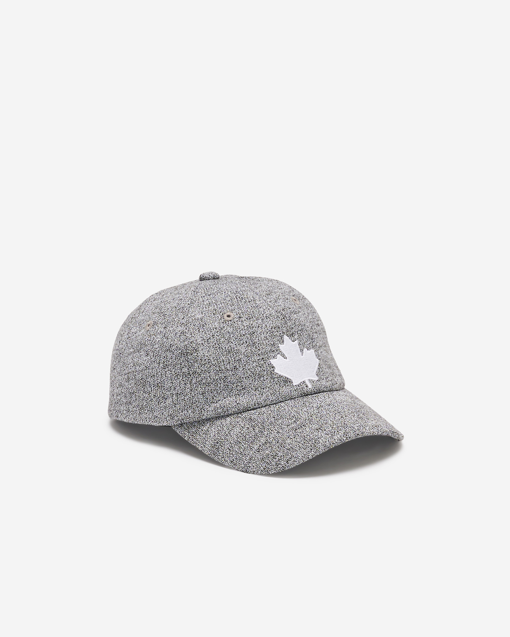 Kids Maple Leaf Fleece Baseball Cap - Salt & Pepper