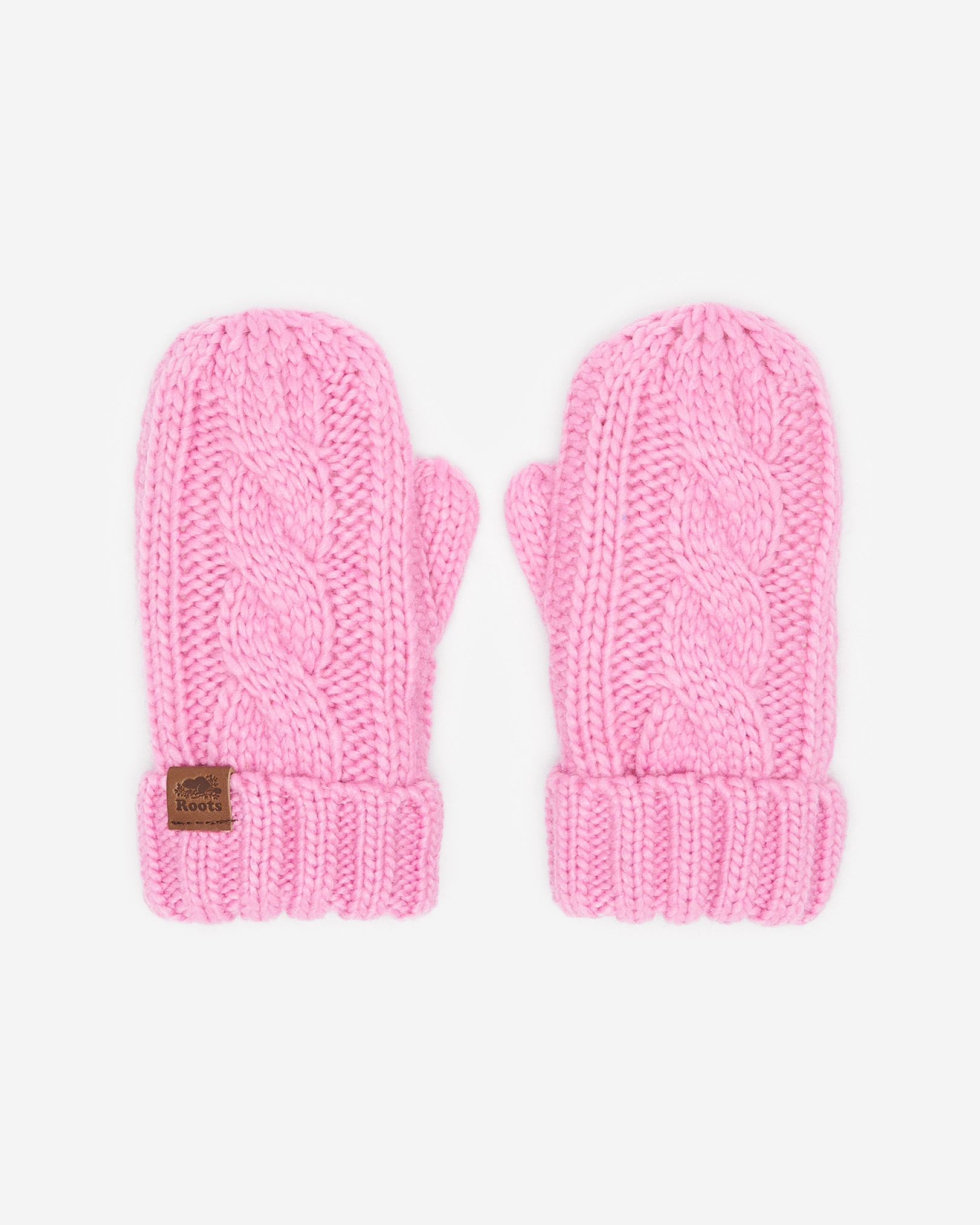 Kids Olivia Cable Mitten - Begonia Pink