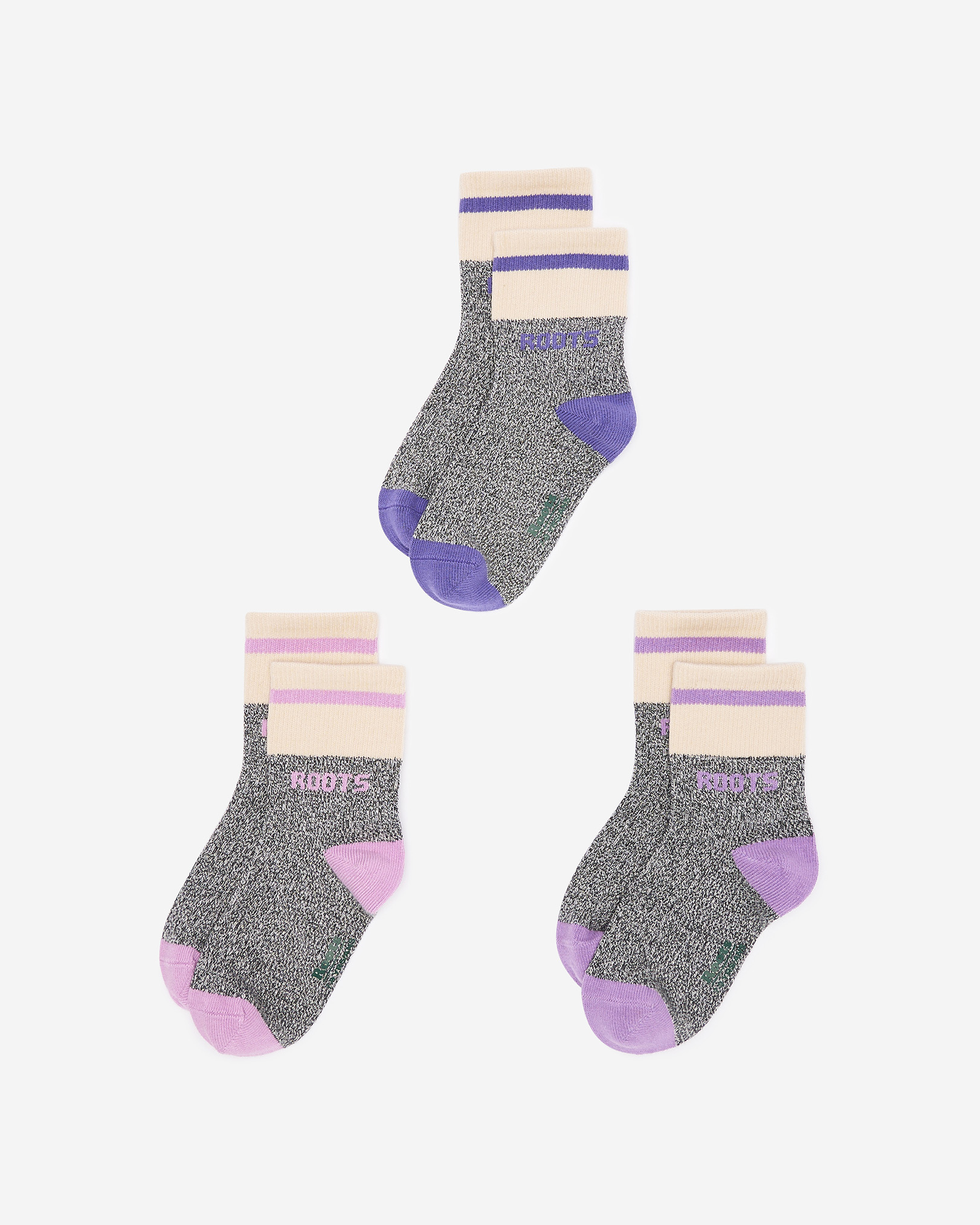 Kids Cabin Ankle Sock 3 Pack - Moonlight Pink Mix Kids Cabin Ankle Sock 3 Pack - Moonlight Pink Mix