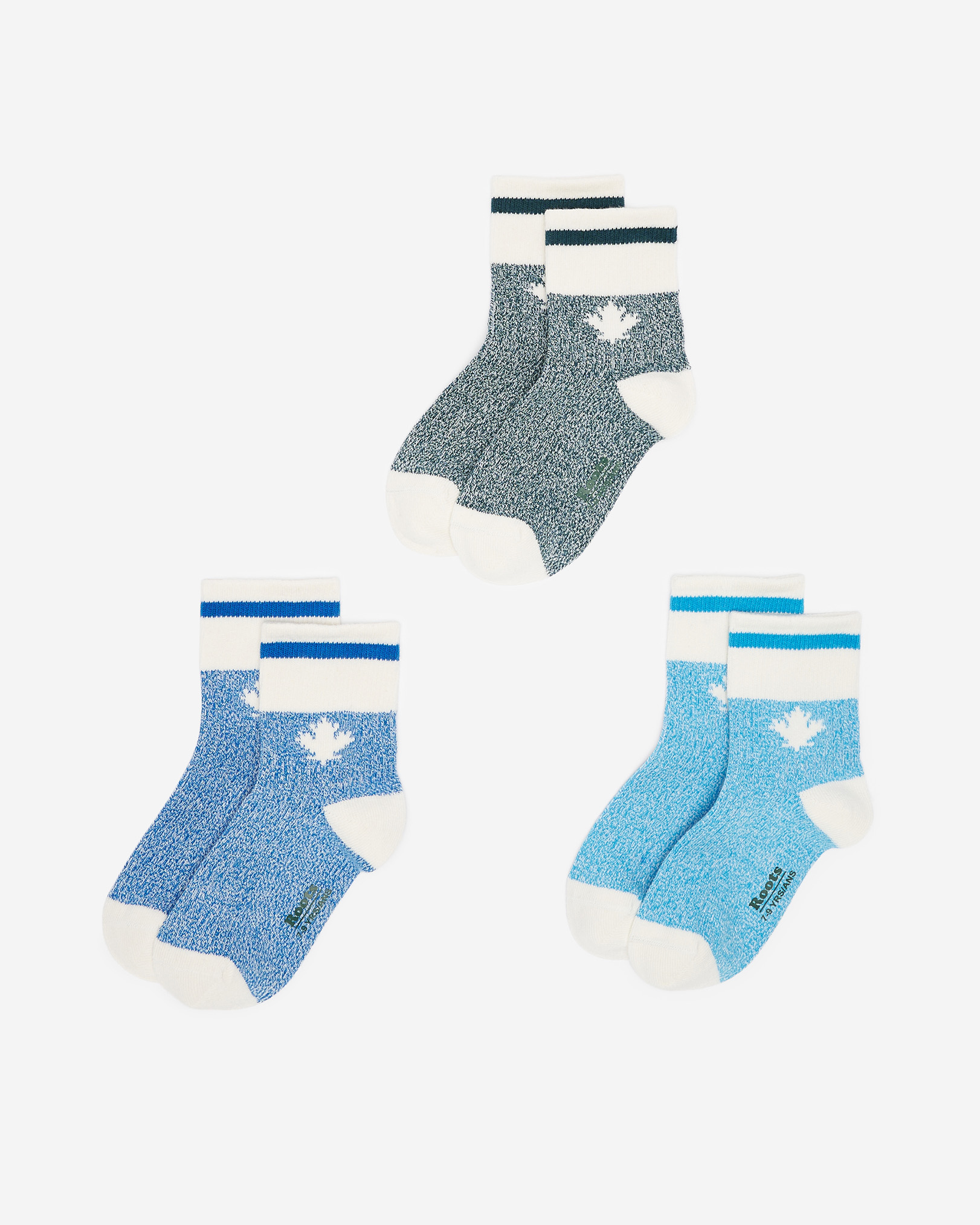 Kids Cabin Maple Sock 3 Pack - Blue Wave Pepper Kids Cabin Maple Sock 3 Pack - Blue Wave Pepper