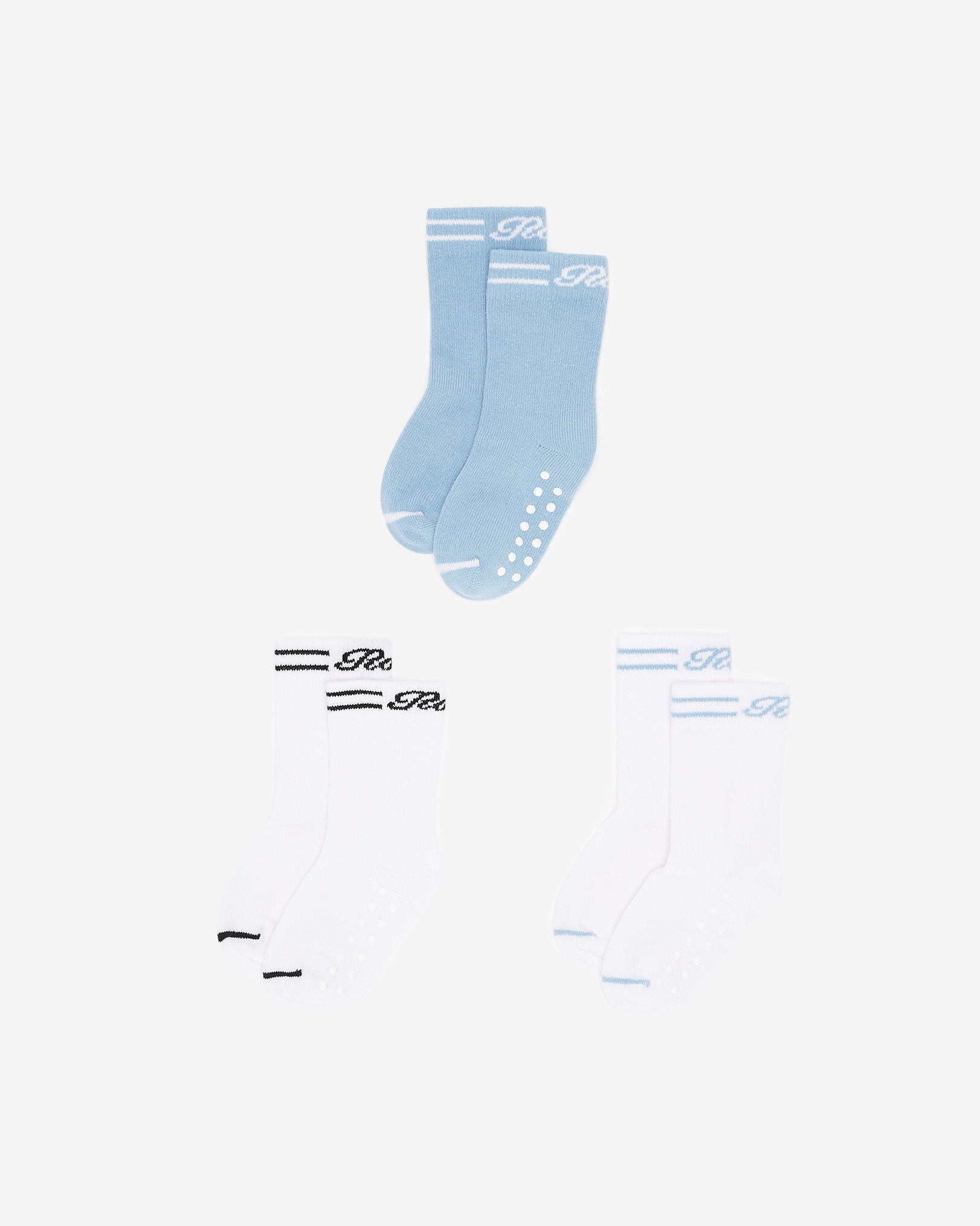 3 paires de chaussettes pop pour tout-petits et bébés - Bleu Ciel