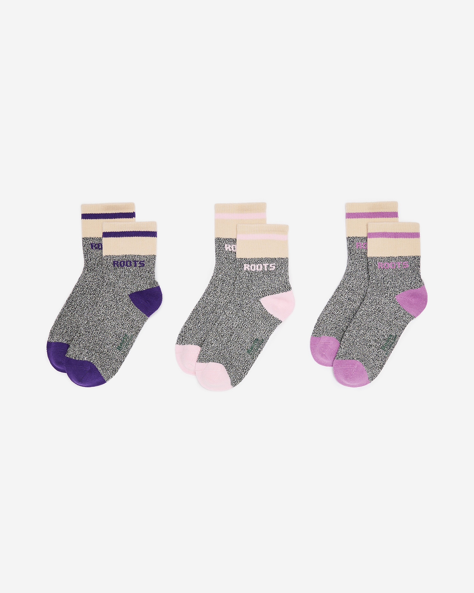 Kids Cabin Ankle Sock 3 Pack - Violet Sky Mix Kids Cabin Ankle Sock 3 Pack - Violet Sky Mix