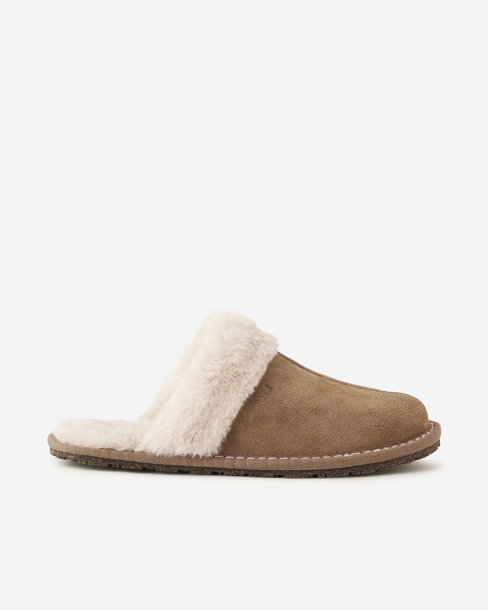 Womens Mule Suede Slipper - Fawn Womens Mule Suede Slipper - Fawn