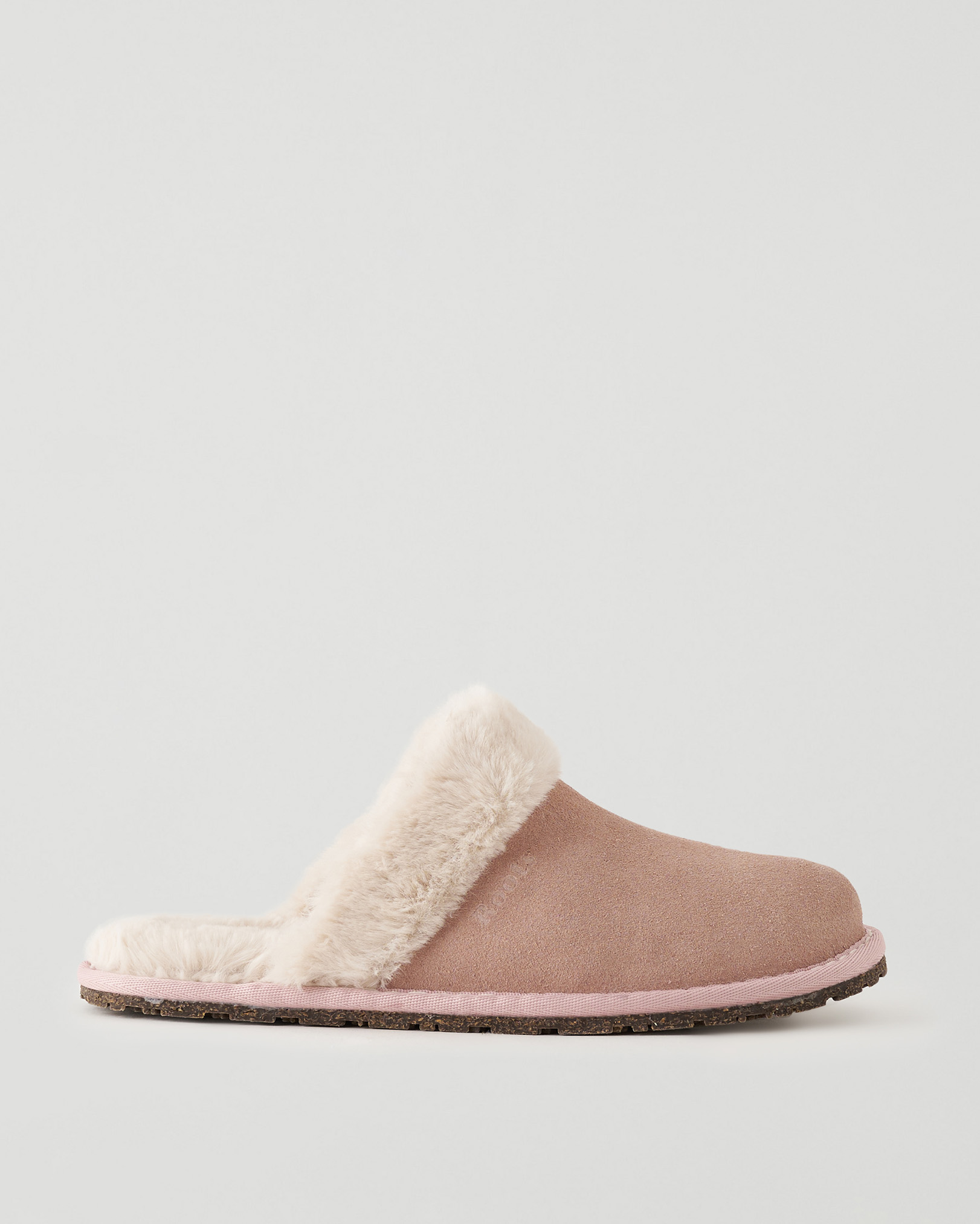 Womens Mule Suede Slipper - Pink Womens Mule Suede Slipper - Pink