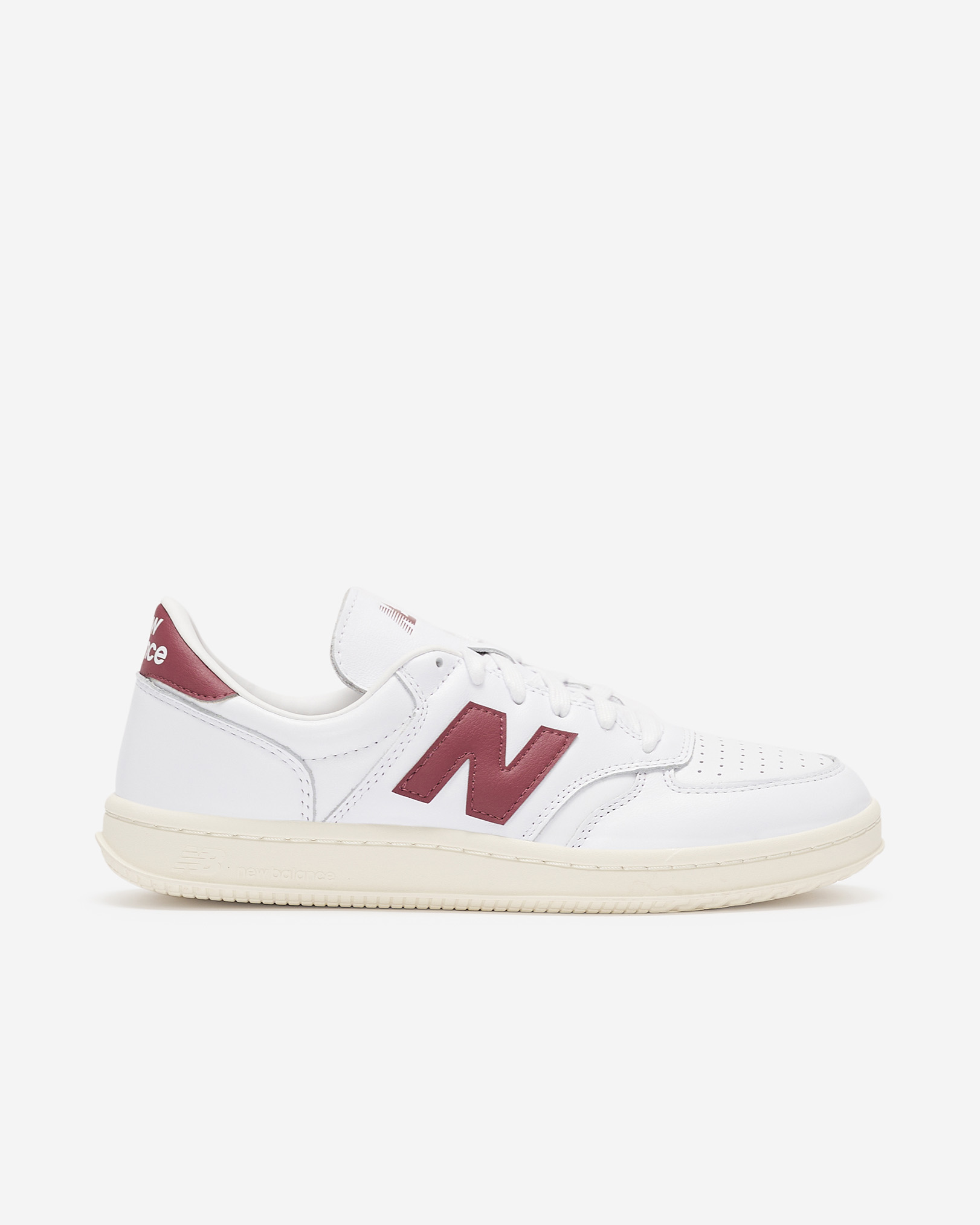 New Balance T500 - White/Burgundy