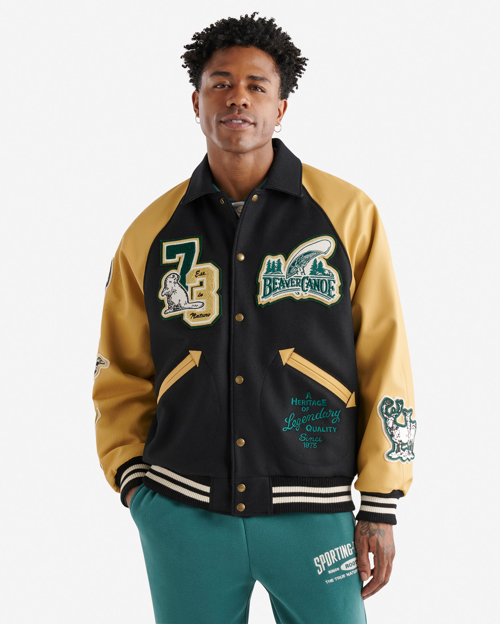 Beaver Canoe Varsity Jacket - Black