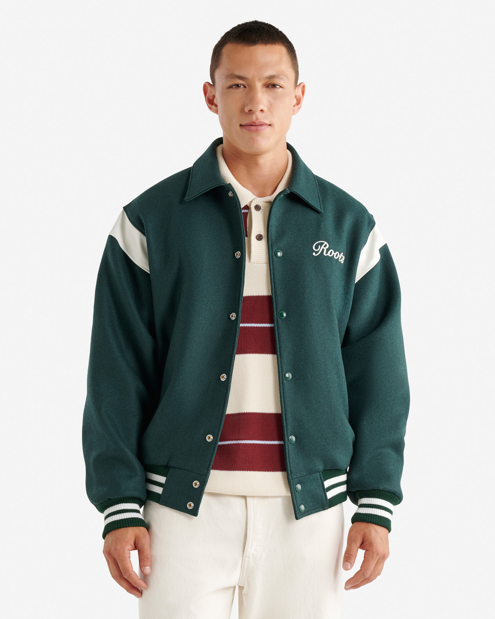 Ramsden Ranger Varsity Jacket - Varsity Green/White