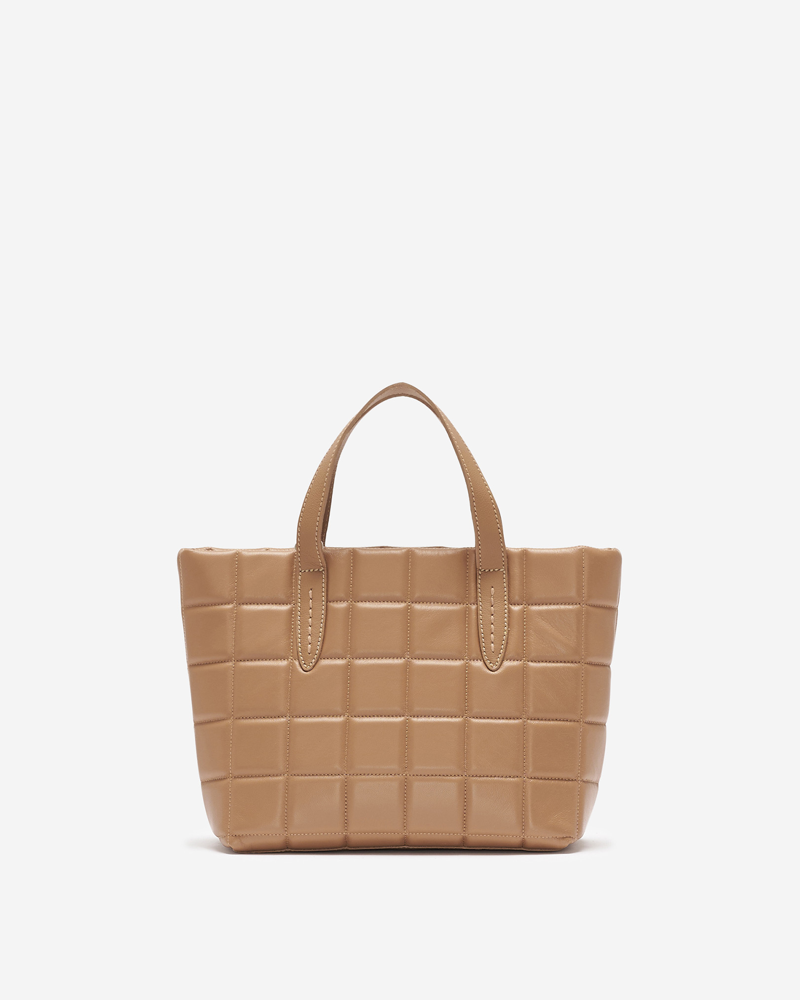 Square Puff Small Carryall - Biscotti Tan