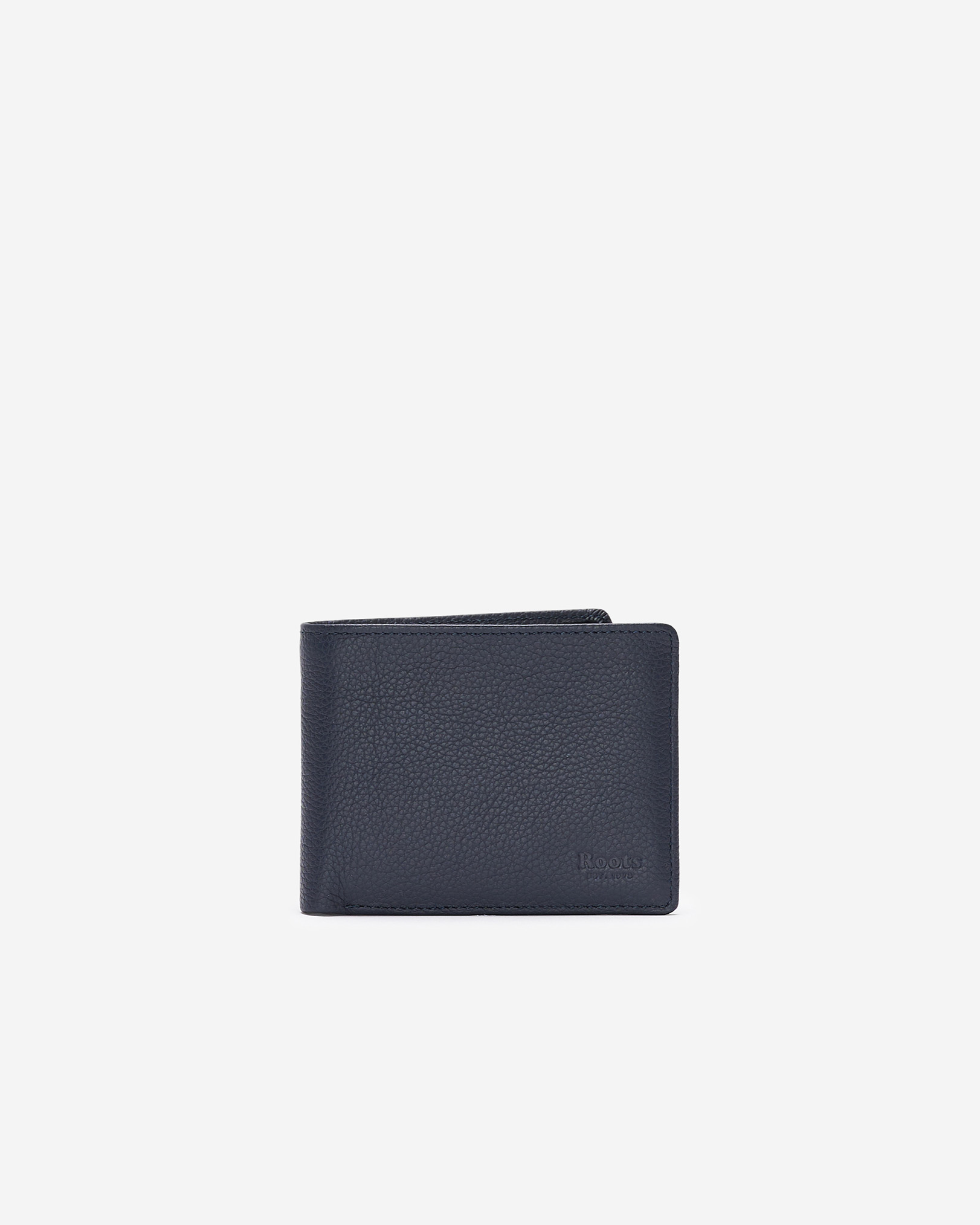 Portefeuille mince à rabat latéral en cuir Cervino - Bleu Marine Portefeuille mince à rabat latéral en cuir Cervino - Bleu Marine