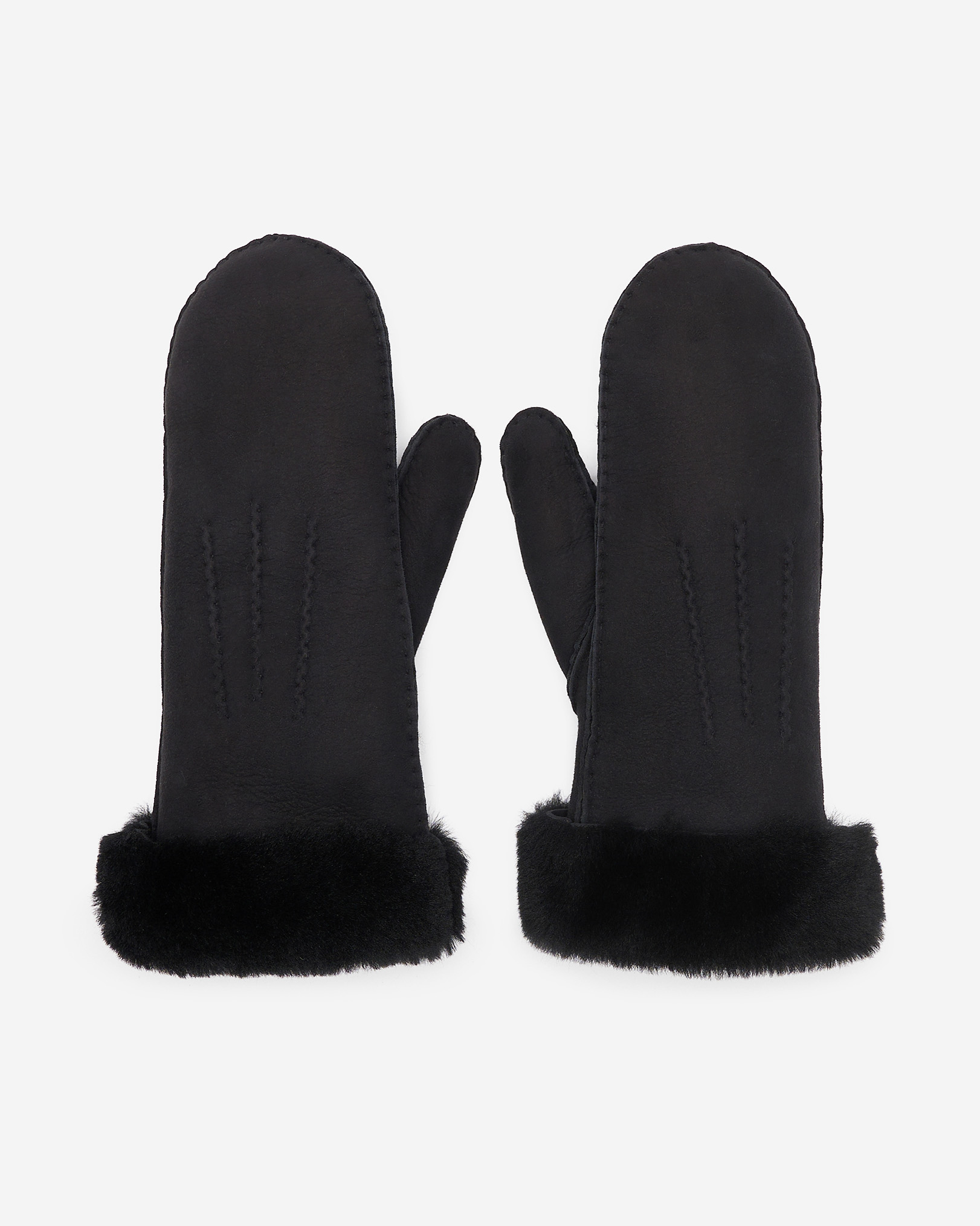 Womens Shearling Mitten - Black
