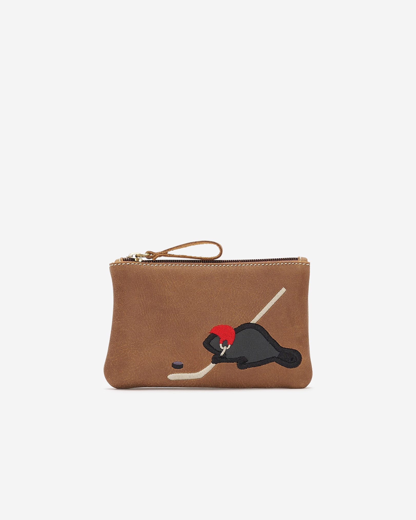 Pochette à glissière Castor hockey en cuir Cervino